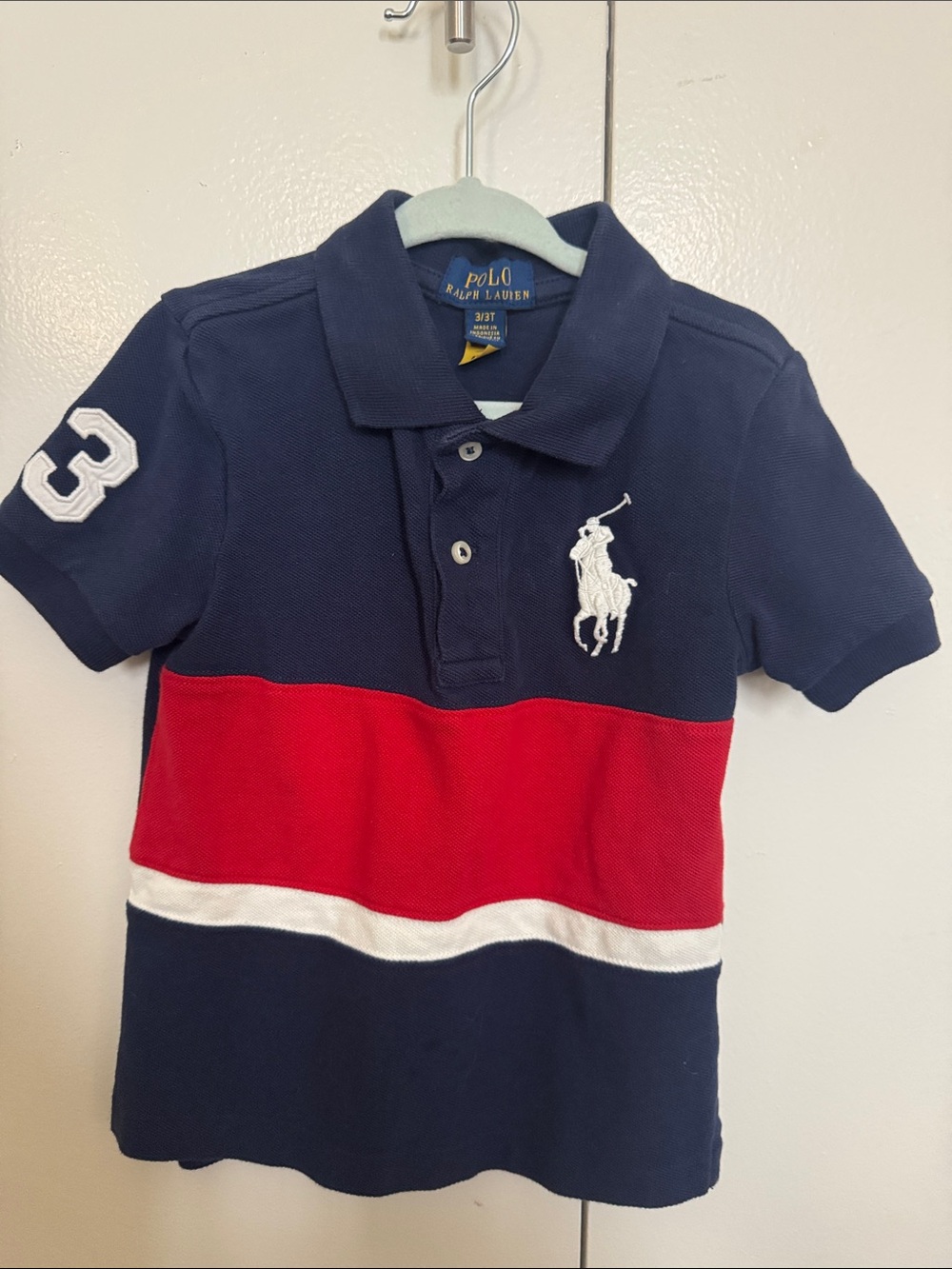 Polo by Ralph Lauren Navy, Red & White Stripe Boys Polo